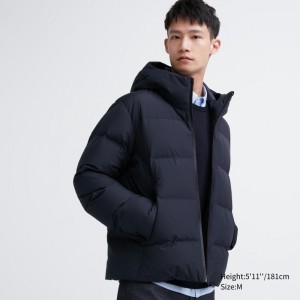 Men Uniqlo 3d Cut Seamless Down Parka Navy | 7435693