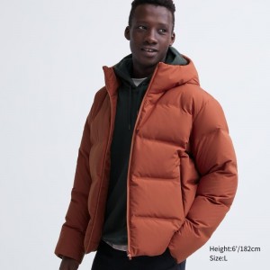 Men Uniqlo 3d Cut Seamless Down Parka Orange | 6733087
