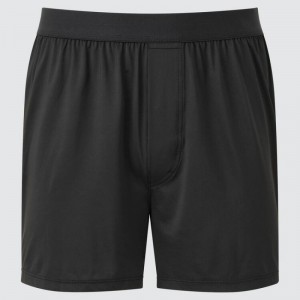 Men Uniqlo Airism Loose Fit Boxers Underwear Black | 9028225