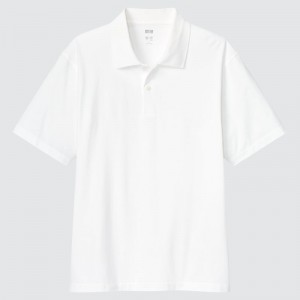 Men Uniqlo Airism Polo Shirts White | 5749454