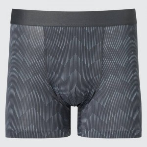 Men Uniqlo Airism Printed Boxers Underwear Grey | 7795548