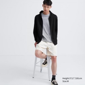 Men Uniqlo Airism Uv Protection Full-zip Hoodie Black | 2690603