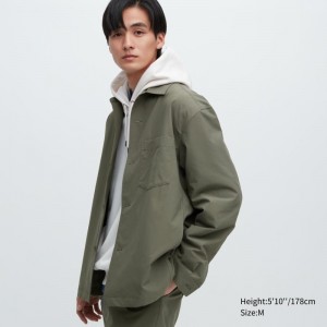 Men Uniqlo Airsense Shirt Ultra Light Shirt Jackets Olive | 8023161