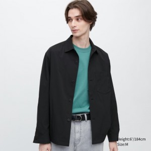 Men Uniqlo Airsense Shirt Ultra Light Shirt Jackets Black | 4694414