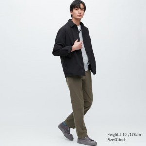 Men Uniqlo Airsense Ultra Light Cotton-look Pants Olive | 764952