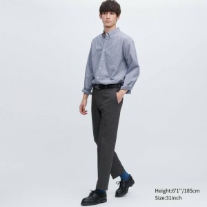 Men Uniqlo Airsense Ultra Light Wool-like Pants Grey | 4779150