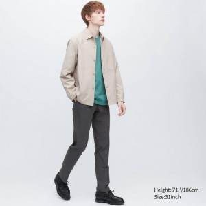Men Uniqlo Airsense Ultra Light Wool-like Pants Grey | 7931611