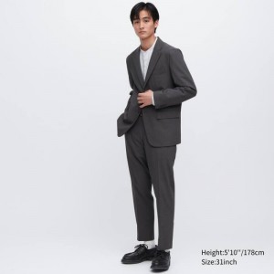 Men Uniqlo Airsense Ultra Light Wool-look Pants Grey | 3712299
