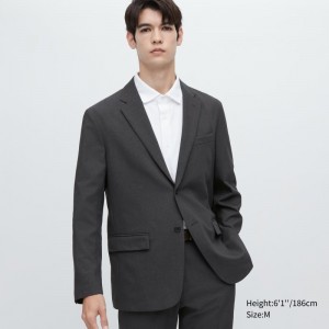Men Uniqlo Airsense Wool Like Ultra Light Jackets Grey | 8924483