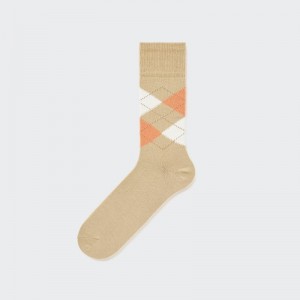 Men Uniqlo Argyle Socks Beige | 7527758