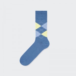 Men Uniqlo Argyle Socks Blue | 8862822