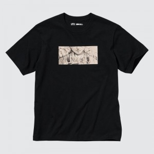 Men Uniqlo Attack On Titan Ut Short-sleeve Graphic Dedicate Your Heart T Shirts Black | 5656875