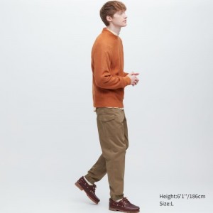 Men Uniqlo Cargo Jogger Pants Brown | 9264383