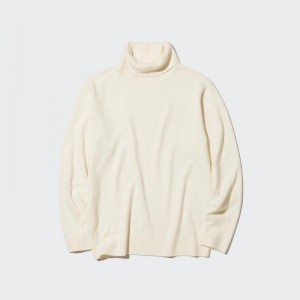 Men Uniqlo Cashmere Turtleneck Long-sleeve Sweaters White | 9218241