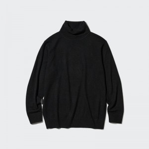 Men Uniqlo Cashmere Turtleneck Long-sleeve Sweaters Black | 3248400