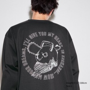 Men Uniqlo Chainsaw Man × Kosuke Kawamura Ut Long-sleeve Graphic T Shirts Grey | 750621