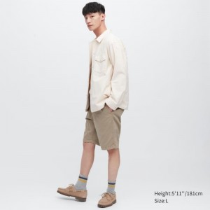 Men Uniqlo Chino Shorts Brown | 4540092
