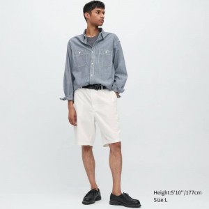 Men Uniqlo Chino Shorts White | 6034989