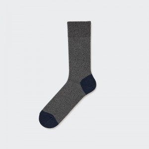 Men Uniqlo Color Block Socks Grey | 3706862