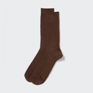 Men Uniqlo Colorful 50 Socks Brown | 7693064