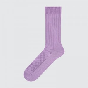 Men Uniqlo Colorful 50 Socks Purple | 5031809