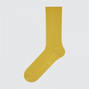 Men Uniqlo Colorful 50 Socks Yellow | 2919219