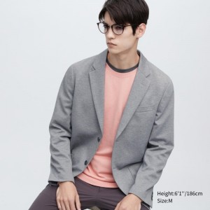 Men Uniqlo Comfort Jackets Grey | 7537333