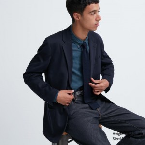 Men Uniqlo Comfort Jackets Navy | 2438678