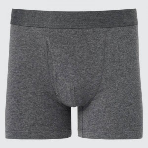 Men Uniqlo Cotton Boxer Underwear Grey | 7136079