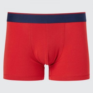 Men Uniqlo Cotton Low Rise Boxer Underwear Red | 9092709