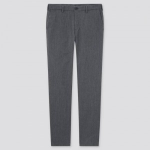Men Uniqlo Cotton Stretch Slim Fit Chinos Pants Grey | 5556934