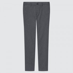 Men Uniqlo Cotton Stretch Slim Fit Chinos Pants Grey | 8210656