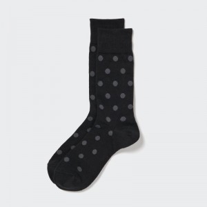 Men Uniqlo Dotted Socks Black | 3776872