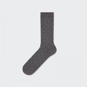 Men Uniqlo Dotted Socks Grey | 4575676