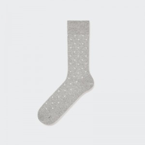 Men Uniqlo Dotted Socks Grey | 4910881