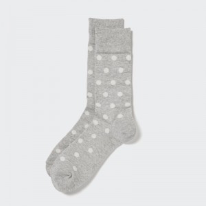Men Uniqlo Dotted Socks Grey | 6664344