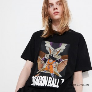 Men Uniqlo Dragon Ball Ut Short-sleeve Graphic T Shirts Black | 8918765