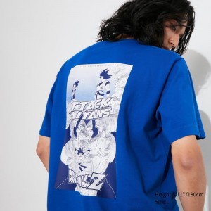Men Uniqlo Dragon Ball Ut Short-sleeve Graphic T Shirts Blue | 4889625