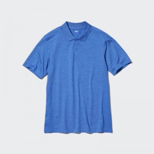 Men Uniqlo Dry-ex Polo Shirts Blue | 7898890