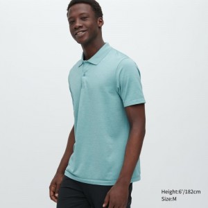 Men Uniqlo Dry-ex Polo Shirts Green | 5679399