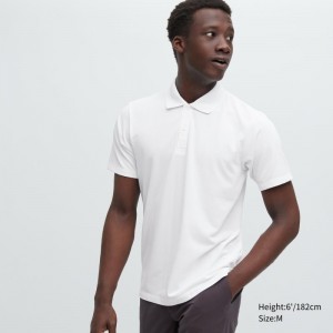 Men Uniqlo Dry-ex Polo Shirts White | 6365665