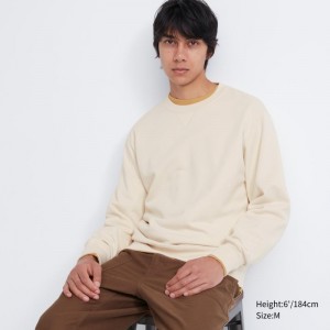 Men Uniqlo Elegant Sweatshirts Beige | 7173499