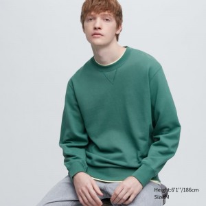 Men Uniqlo Elegant Sweatshirts Green | 1291602