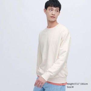 Men Uniqlo Elegant Sweatshirts White | 4100517