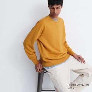 Men Uniqlo Elegant Sweatshirts Yellow | 8018963