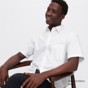Men Uniqlo Extra Fine Cotton Short-sleeve Shirts White | 723622
