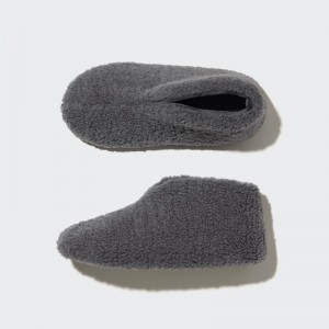 Men Uniqlo Fleece Room Faux Shearling Fleece Slippers Grey | 3605811