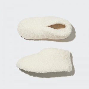 Men Uniqlo Fleece Room Faux Shearling Fleece Slippers White | 3594927