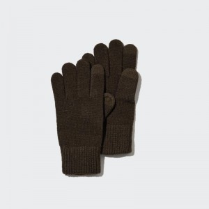 Men Uniqlo HEATTECH Gloves Brown | 527337