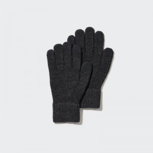 Men Uniqlo HEATTECH Knitted Gloves Grey | 9990017